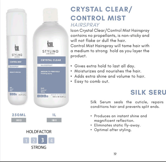 Crystal clearmist hairspray 1L